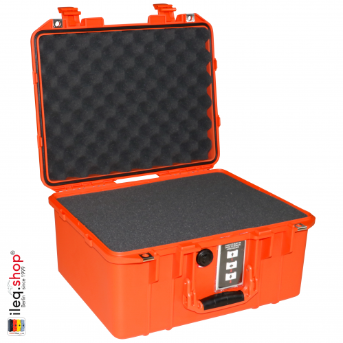 1507 AIR Case, PNP Latches, With Foam, Orange