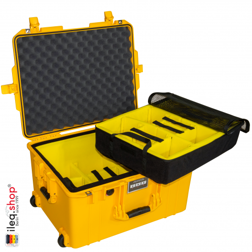 1607 AIR Case, PNP Latches, With Divider, Yellow