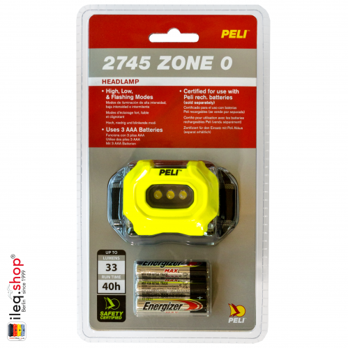 2745Z0 LED Headlight ATEX Zone 0, Yellow